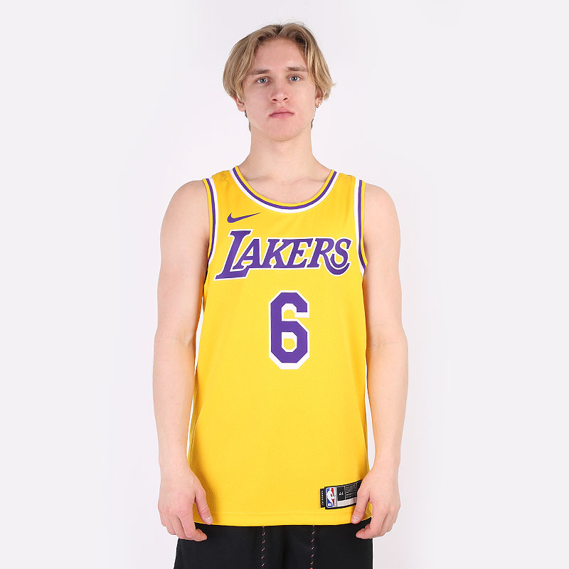 мужская желтая майка Nike LeBron James NBA Lakers Icon Edition 2020 CW3669-738 - цена, описание, фото 1
